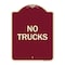 Signmission Designer Series Driveway No Trucks, Burgundy Heavy-Gauge Aluminum Sign, 24" x 18", BU-1824-24123 A-DES-BU-1824-24123 - alternate 1